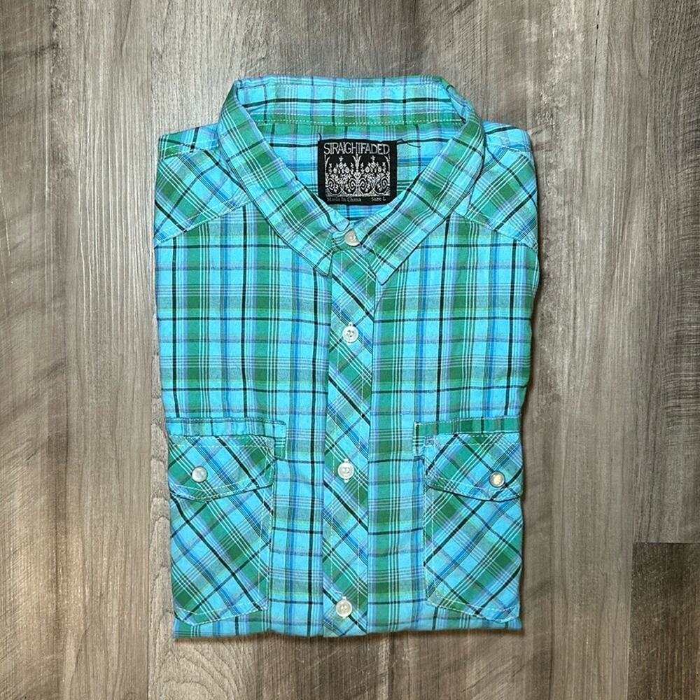 StraightFaded Long Sleeve Button Down - Large